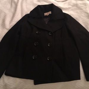 Michael Kors Black Wool Peacoat